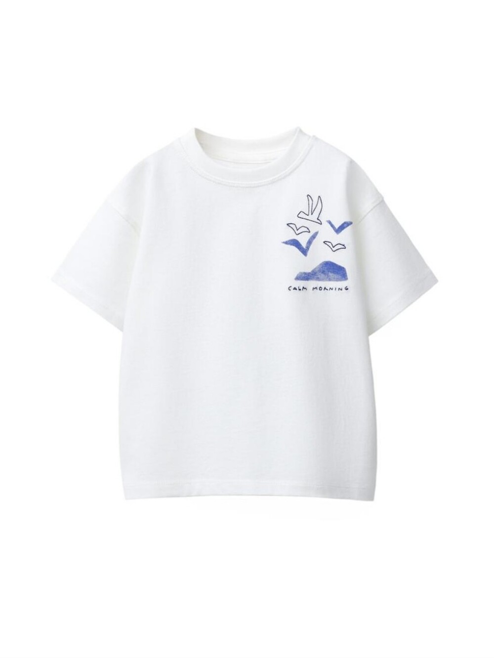 Zara Kids NWT Cream Bird Graphic Embroidered T-Shirt Size 4Y